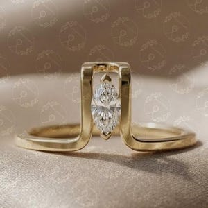 Oura Ring Cover Gold Enhancer Band, Dainty Smart Ring Guard, Marquise Moissanite Nesting Band, Stacking Open Wrap Ring, Bridal Matching Band