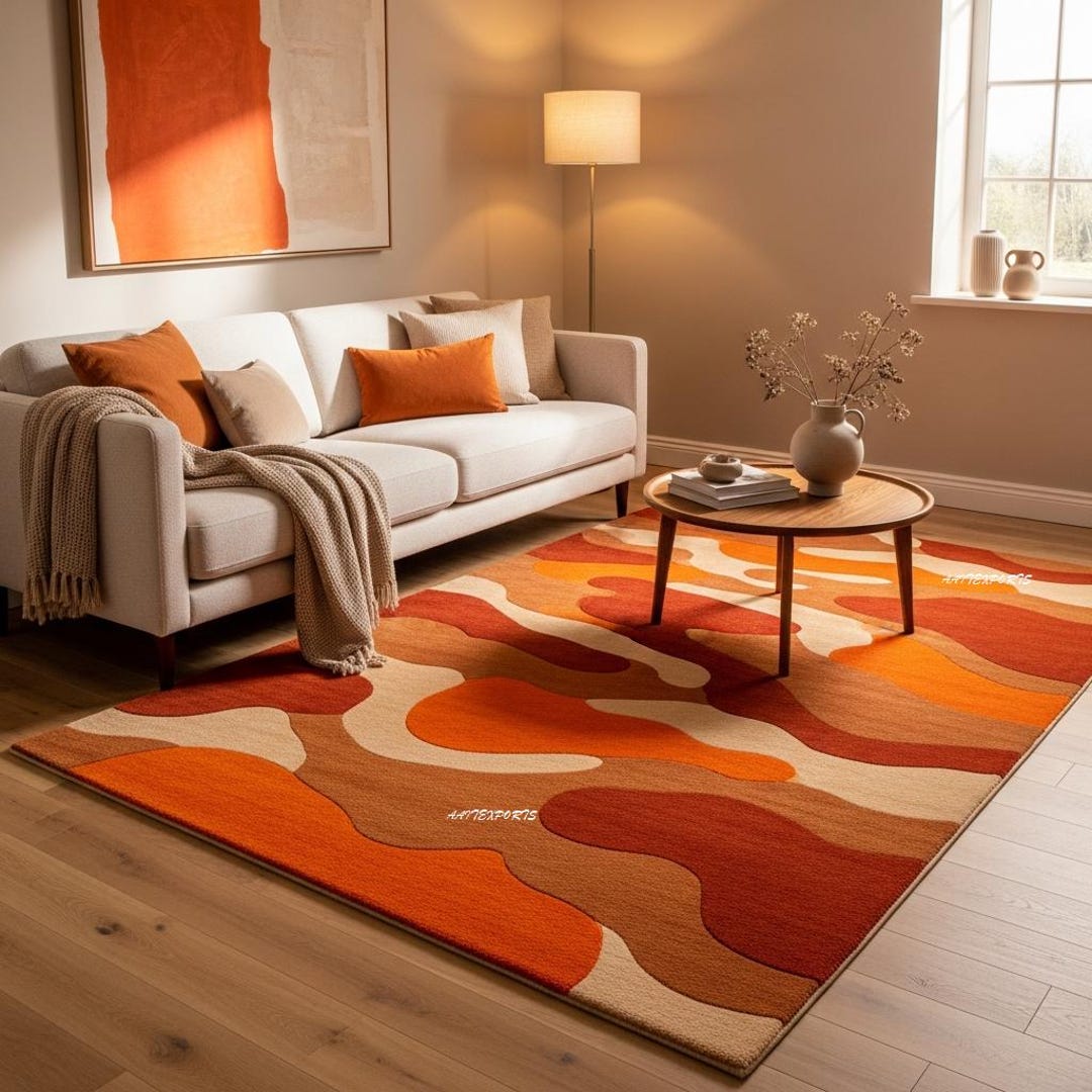 Modern Abstract Earthy Color Hand-tufted Living Room Rug | Modern ...