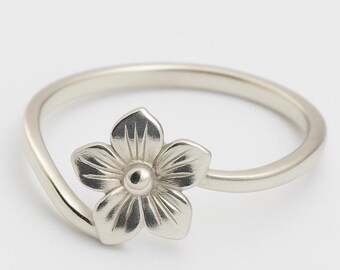 Sterling Silver Flower Ring | Handmade Floral Jewelry | Gift for Her