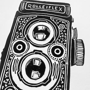 Vintage Camera Print, Black and White Photography Print Hasselblad, Rolleiflex image 3