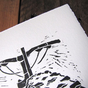 Mountain Bike Original Linocut Print image 4