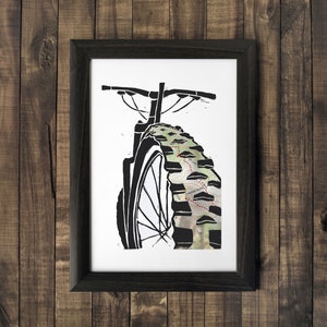 Mountainbike Custom Topographic Art Print