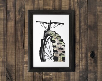 Mountain Bike Custom Topographic Art Print