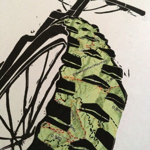 Mountain Bike Trails Custom Topo Print image 3