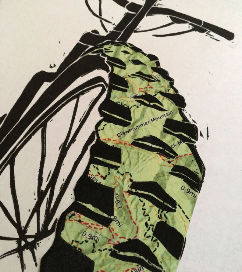 Mountain Bike Trails Custom Topo Print image 3