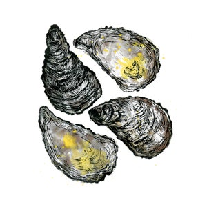 Oysters Block Print