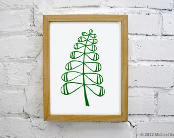 Modern Green Forest Print