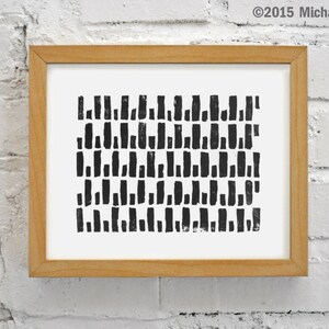 Black and White Modern Print - Pattern Blocks
