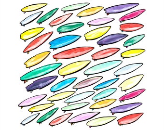 Ilustracja deski surfingowej, gotowa do oprawienia