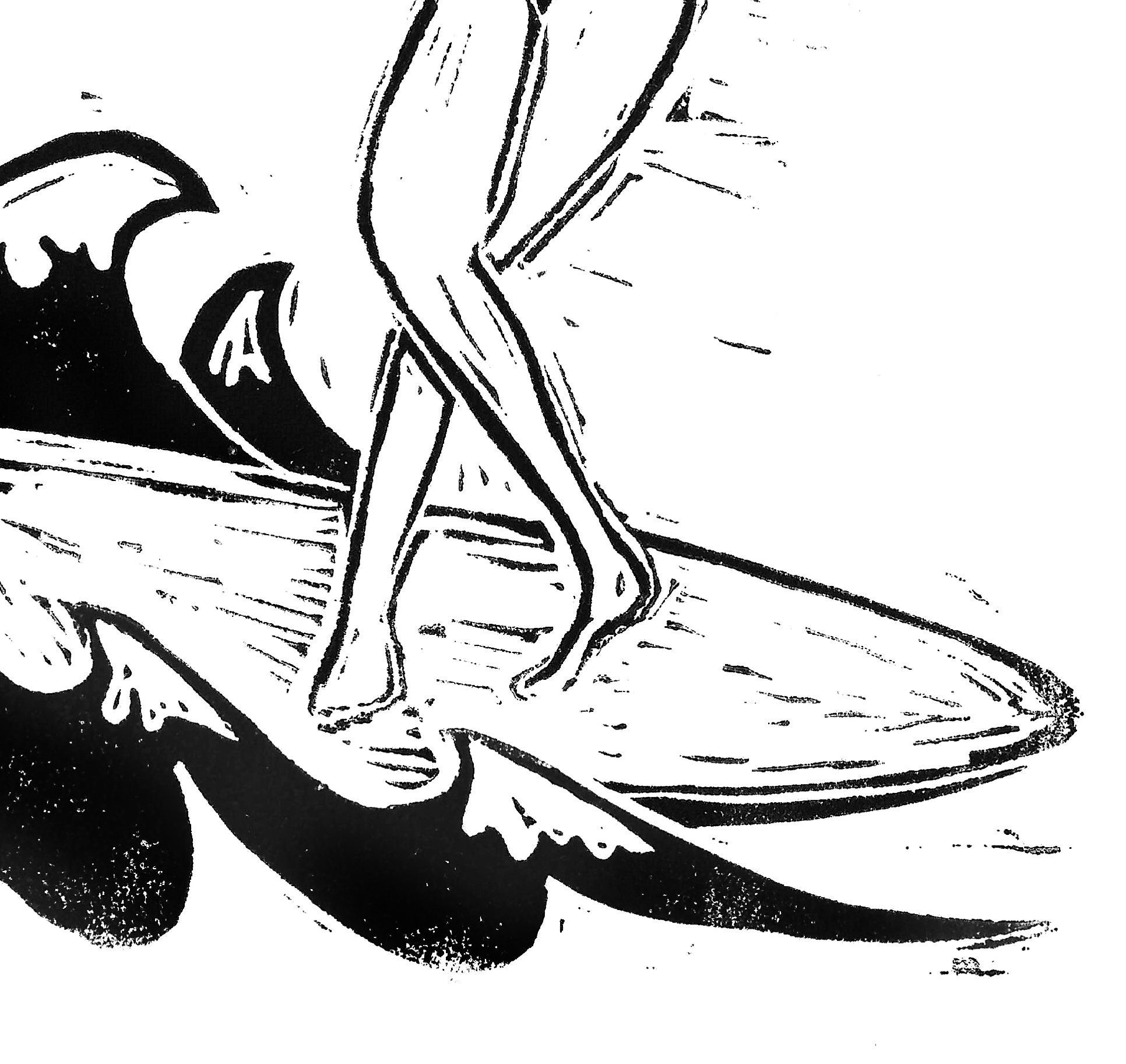 Surfer Art Longboard Cross Step - Etsy