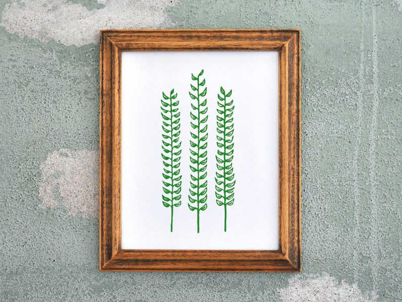 Green Ferns Print Modern Wall Art Print image 1