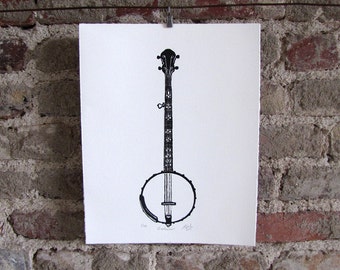 Banjo Bluegrass Limited Edition Print - Music Wall Art