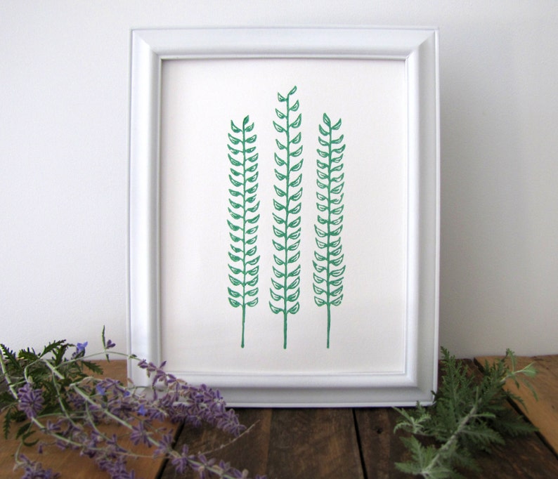 Green Ferns Print Modern Wall Art Print image 2