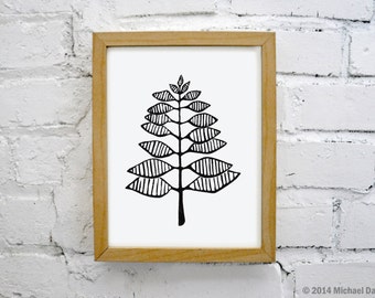 Forest Fern Block Print - Plant Fern Botanical Flowers