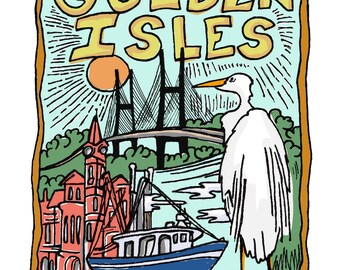 Ilustracja artystyczna Golden Isles Georgia