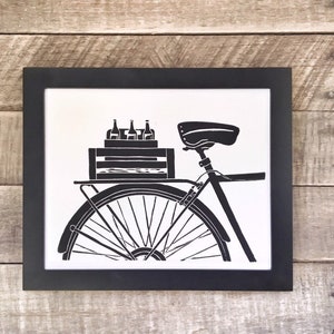 Bike and Brews Bicycle Print - Craft Beer Bike Print