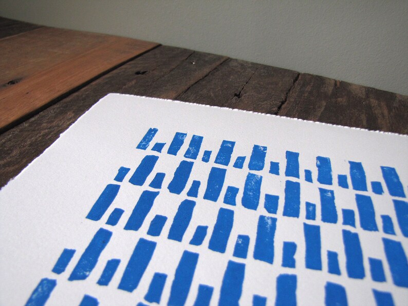 Modern Blue Print Pattern Minimalist Art image 2