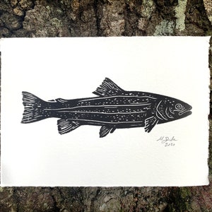 Trout Fish Print - Handmade Block Print