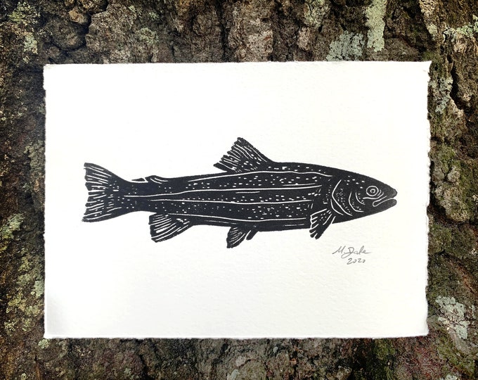 Trout Fish Print - Handmade Block Print