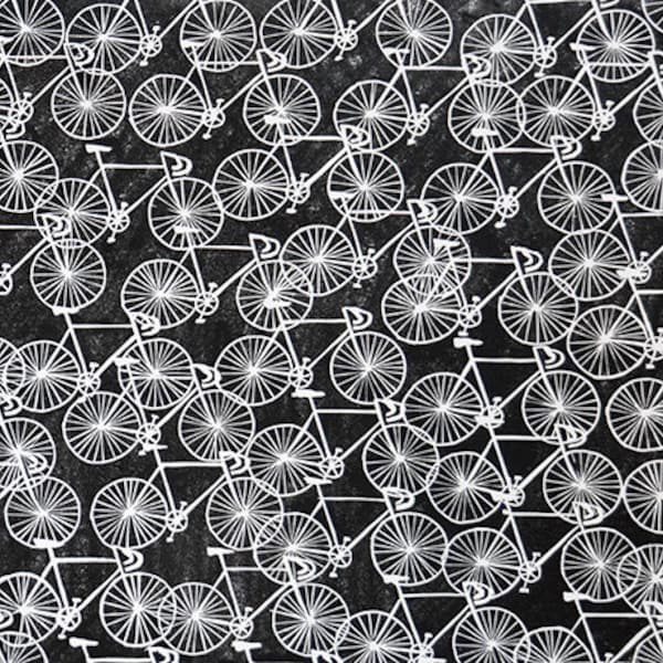 Cycling Peloton Wall Art Print - Black and White Bike Art