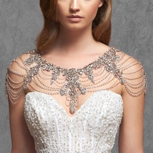 Bridal Shoulder Body Jewelry, Bridal Shoulder Necklace, Wedding Crystal Shawl, Bridal Jewelry, Wedding Jewelry, Jewelry for Bride