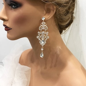 Wedding Earrings, Victorian Inspired Chandelier Earrings, Silver Teardrop Crystal Earrings, Bridal Earrings, Bridal Wedding Jewelry