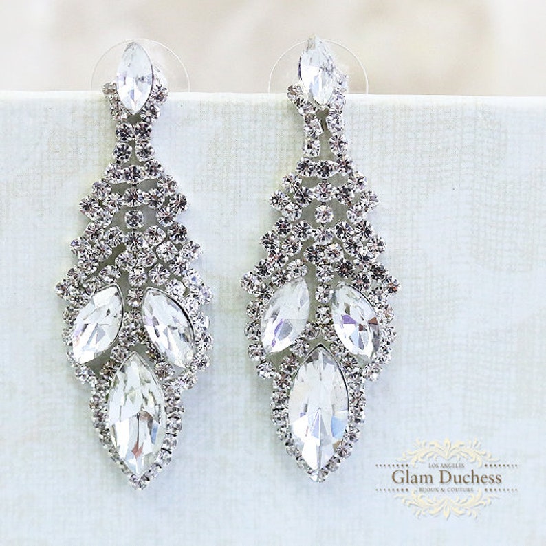 Bridal Chandelier Earrings Crystal Chandelier Earrings CZ Etsy