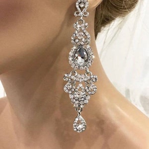Bridal Chandelier Earrings, Crystal Chandelier Earrings, CZ Bridal Earrings, Victorian Drop Earrings, Prom Earrings