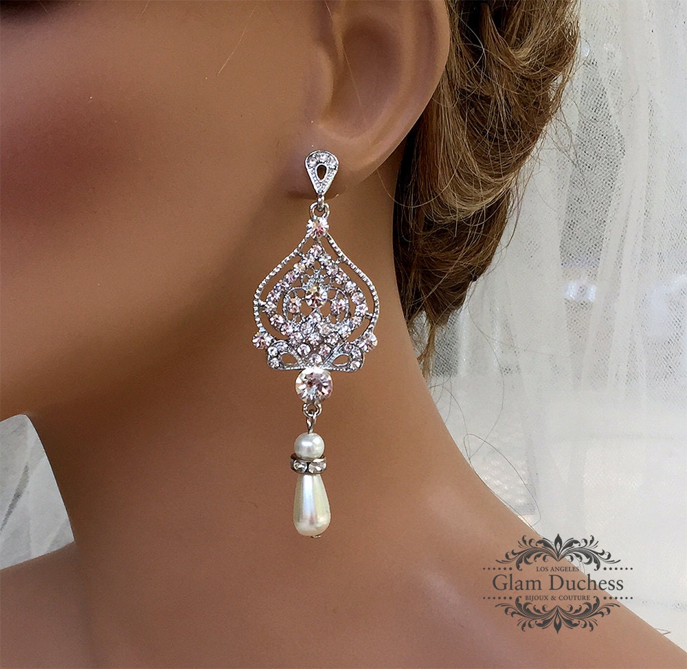 Bridal jewelry Bridal earrings Wedding jewelry chandelier Etsy