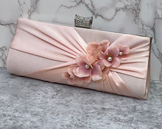 Wedding Clutch Bridal Clutch Pink Clutch Evening Bag Etsy