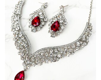 Ruby Jewelry Set - Etsy
