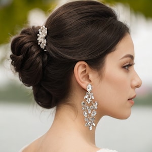 Bridal Chandelier Earrings, Bridesmaid Jewelry, Bridesmaid Chandelier Earrings, Silver Rose Gold Bridal Earrings, Victorian Drop Earrings image 8