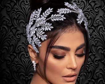 Bridal Tiara, Wedding Crown, Bridal Headband, Grecian Bridal Headband, Bridal hair Jewelry,Crystal headband, Bridal headpiece, Wedding Tiara