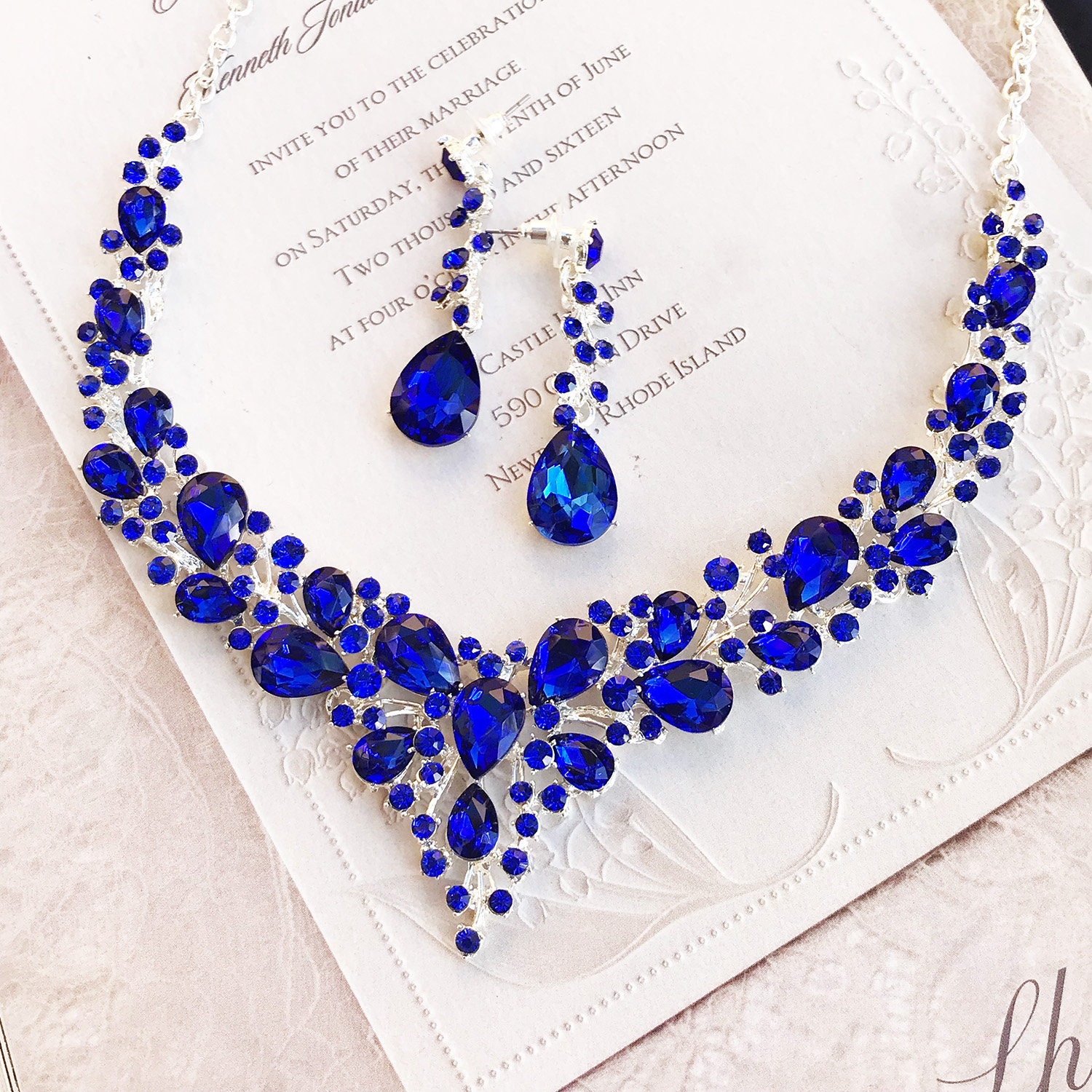 Royal Blue Necklace Etsy Singapore