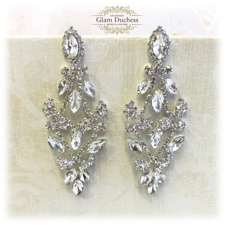 Bridal Chandelier Earrings, Bridesmaid Jewelry, Bridesmaid Chandelier Earrings, Silver Rose Gold Bridal Earrings, Victorian Drop Earrings image 2