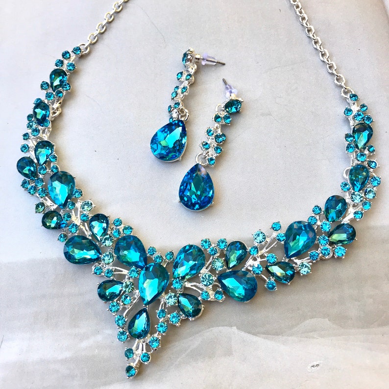 bridal jewelry set green