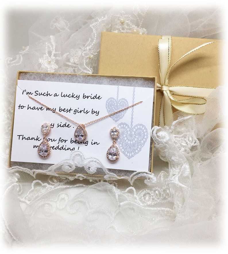 Bridal Jewelry Set Bridesmaid Jewelry Gift Set Wedding Etsy