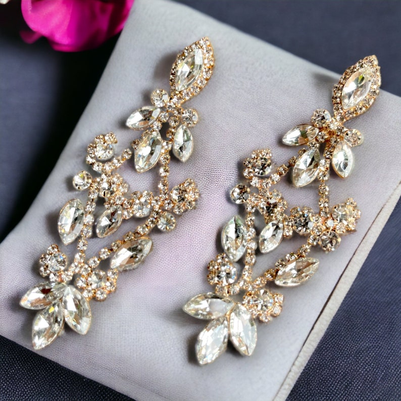 Bridal Chandelier Earrings, Bridesmaid Jewelry, Bridesmaid Chandelier Earrings, Silver Rose Gold Bridal Earrings, Victorian Drop Earrings Gold