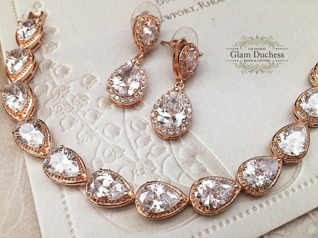 Bridal Earrings and Bracelet Set Bridesmaid Jewelry Set Etsy