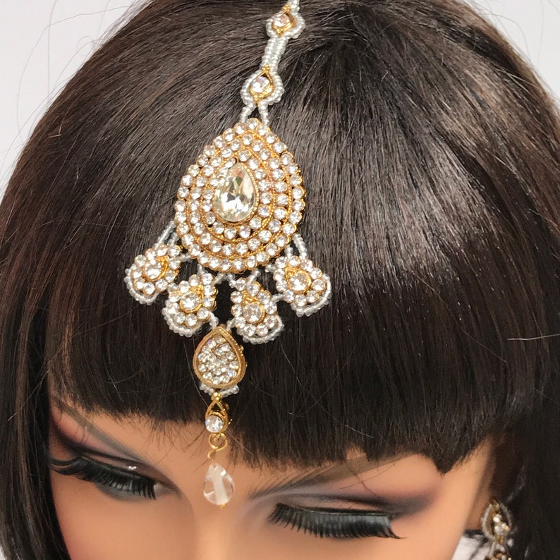 Silver Indian Bridal Jewelry Set Bridal Choker Necklace Etsy