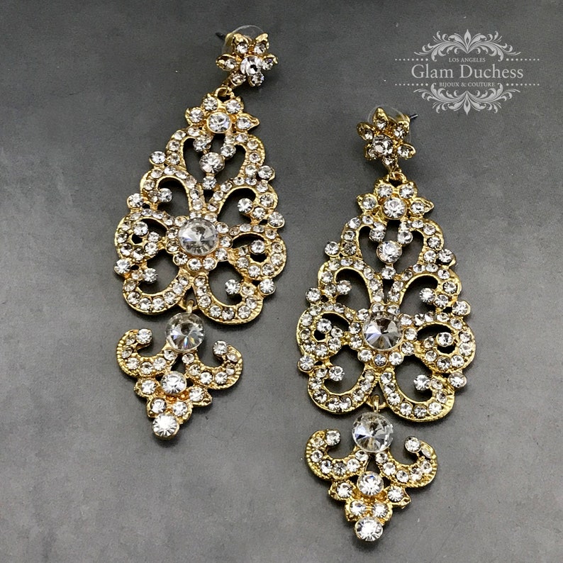 Bridal Earrings Bridal Jewelry Rose Gold Bridal Earrings Etsy