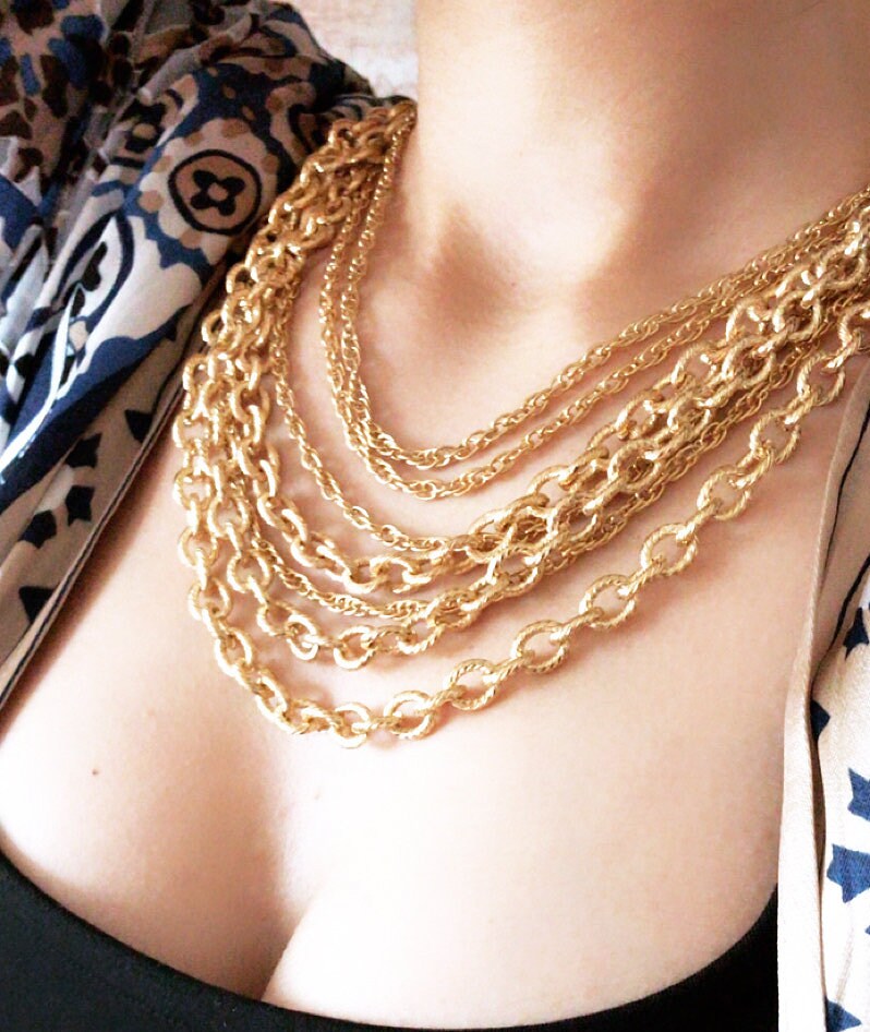 Thick Gold Chain Chunky Necklace | Etsy 