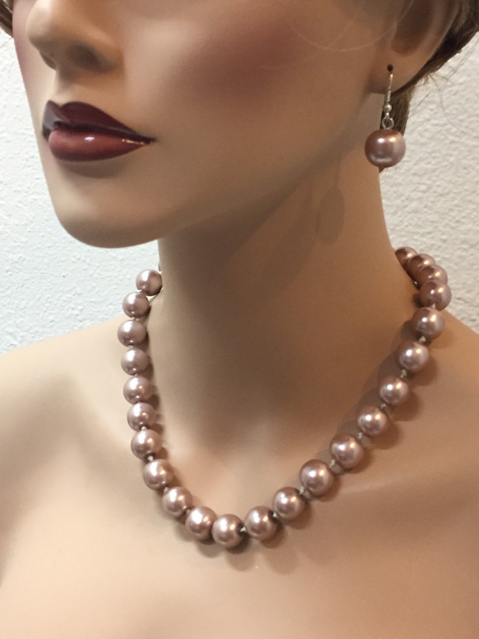 Bridal Jewelry Set Pearl Jewelry Set Copper Pearl Necklace Etsy