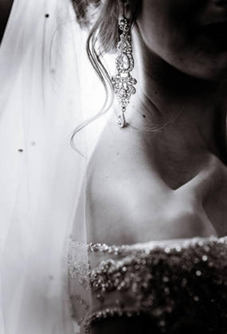 Champagne Bridal Earrings, Victorian Drop Earrings, Gold Wedding Earrings, Chandelier Bridal Earrings, Long Dangle Earrings, Bridal Jewelry image 4