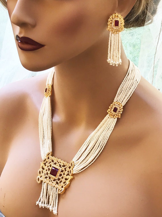 bridal ruby jewellery set