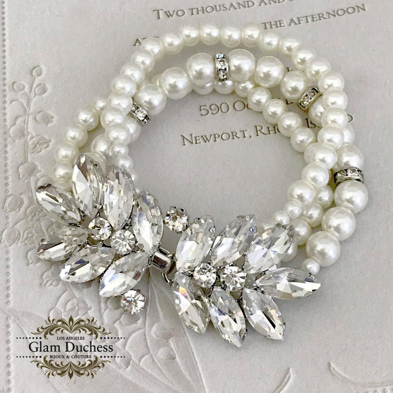 Bridal Earrings Bridal jewelry Bridal Bracelet Pearl Bracelet Wedding Earrings Pearl Earrings Bridesmaid Jewelry set Wedding Jewelry