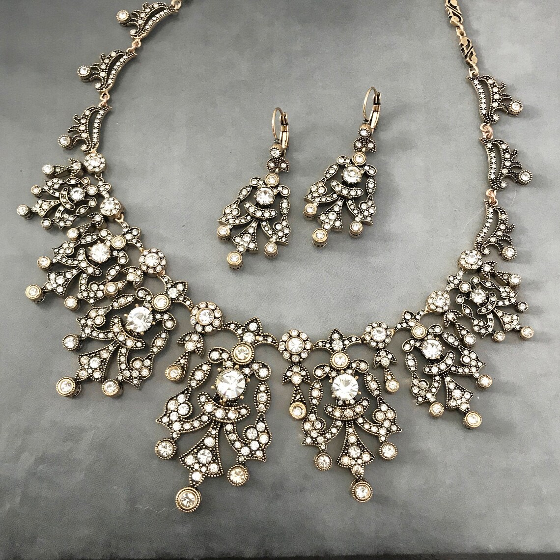 Bridal Jewelry Set Vintage Inspired Victorian Jewelry Set Etsy