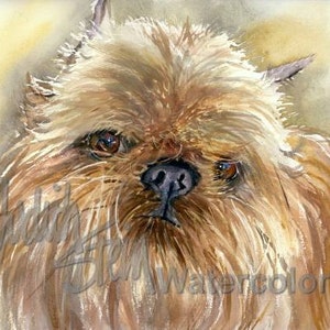 Brussels Griffon, Long Haired, AKC Toy, Pet Portrait Dog Art Watercolor Painting Print Picture, Wall Art, Home Decor, "Brussels Griffon"