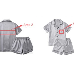 Barnpyjamasset i satin med namn – Personliga pyjamasar med blomsterflickor, fotogåvor för flickor bild 5