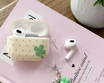 Custodia per AirPods con ciondolo a forma di fragola, trifoglio e pomodoro, cover protettiva